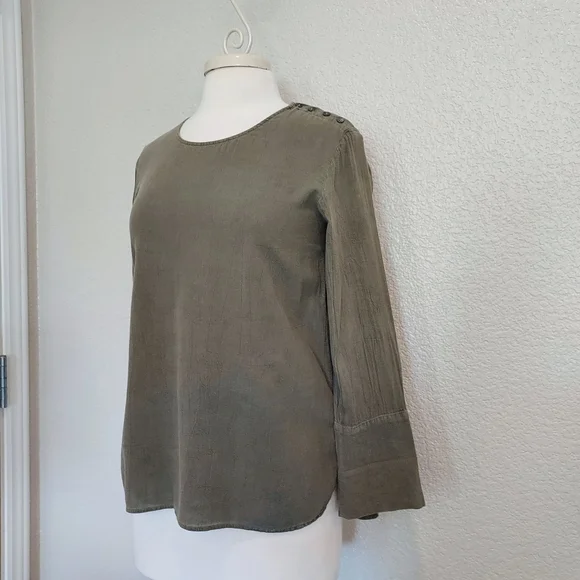 James Perse Olive Green Casual Top Size 1 - Picture 6 of 14